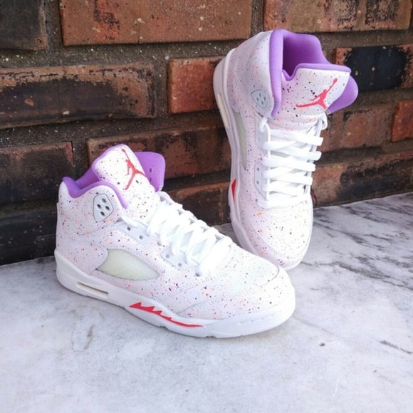Jordan Shoes - Nike Air Jordan 5 Retro Easter Paint Splatter Colorful Sneakers Women's …